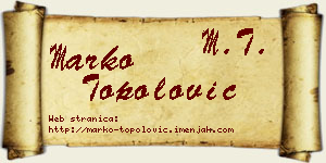 Marko Topolović vizit kartica